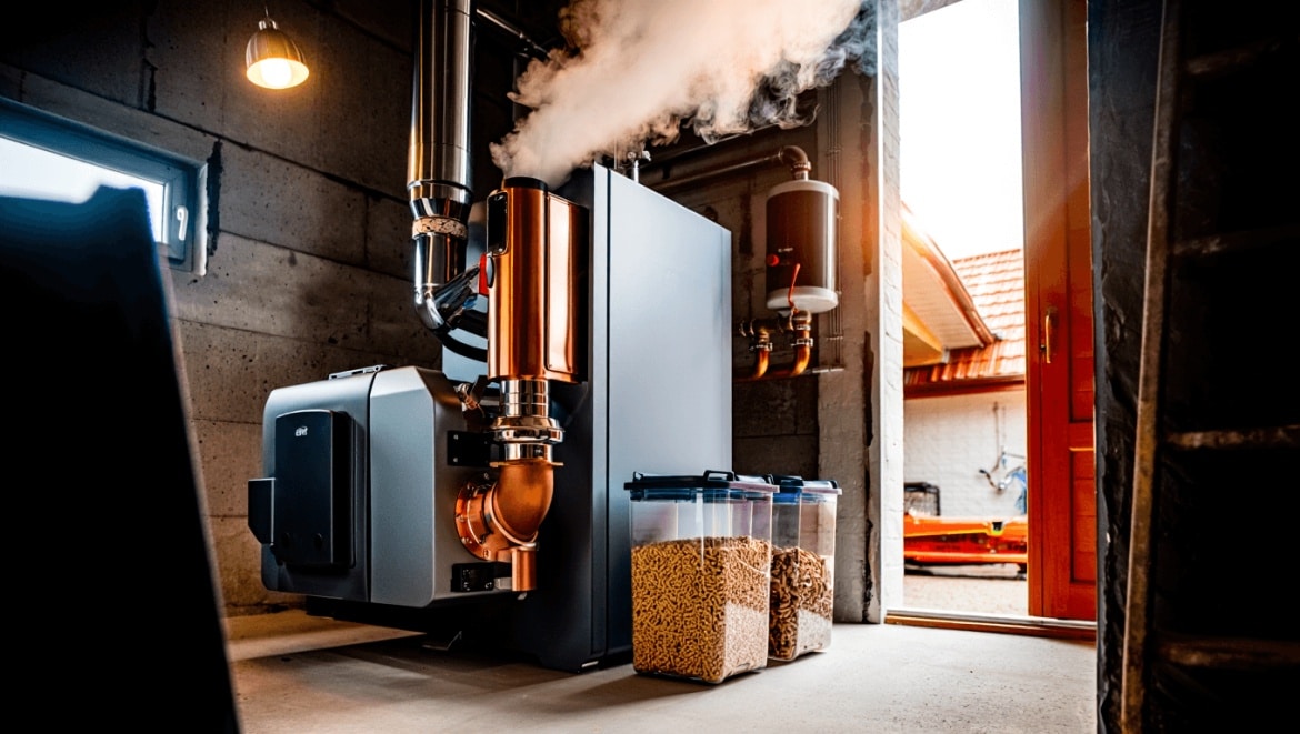 La chaudière biomasse peut être installée dans le garage ou le sous-sol de votre logement 