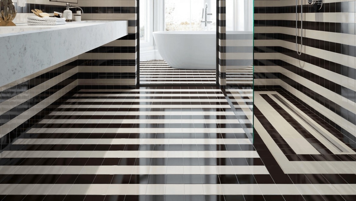 Carrelage à rayures : les plus belles idées pour la salle de bains