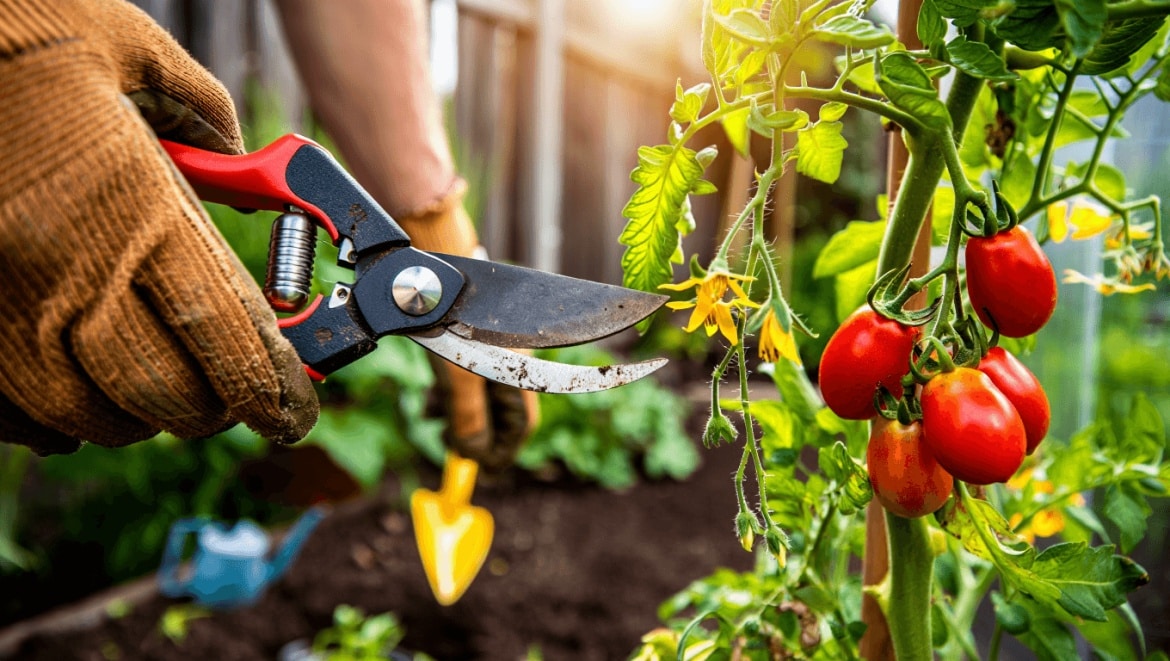 How to Prune Tomatoes: removing suckers from tomato plants
