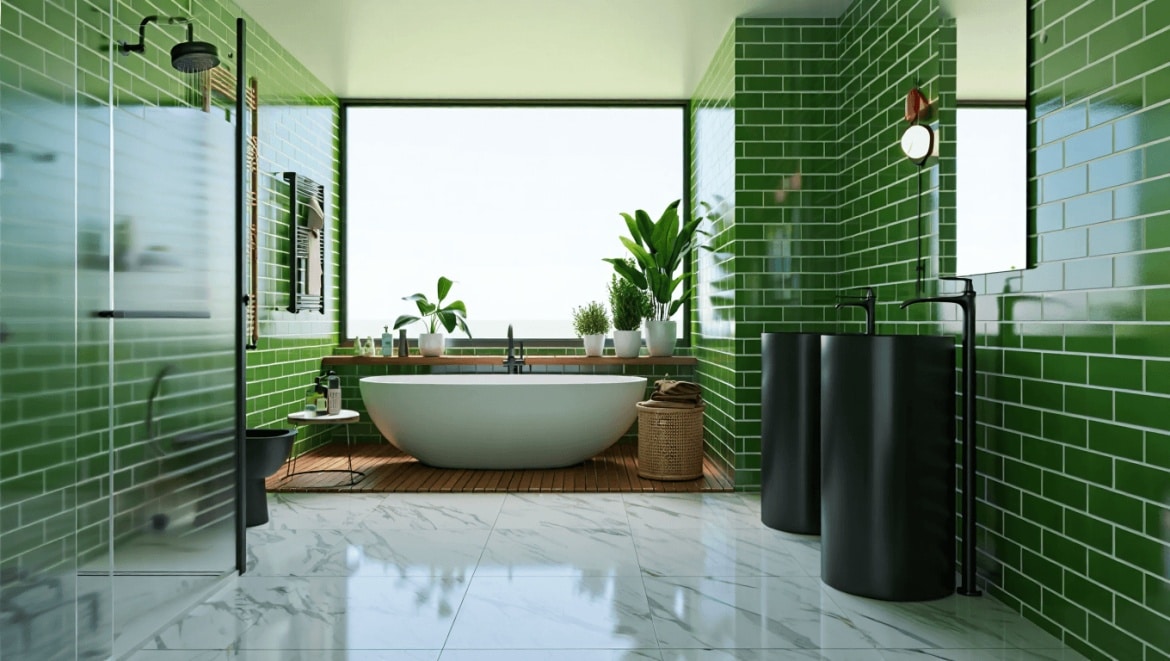 Salle de bains verte : 20 idées déco pour vous inspirer