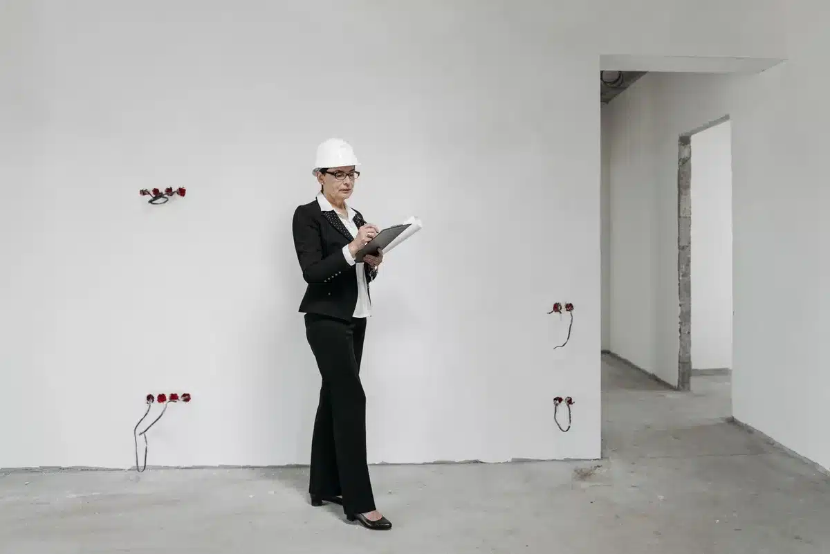 Inspection d'un logement avec prise de photos et vérification de l'état des lieux